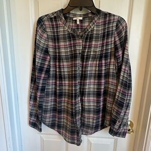 Joie Plaid Button-Up Shirt - Pink, Black, Gray
